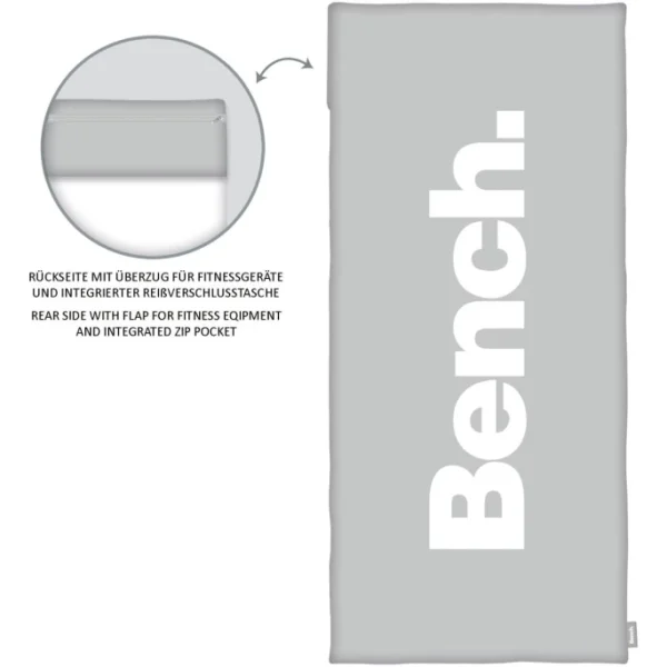 Besorgen ? Bench Sport-Handtuch Mit Flap-Organizer – 50×110 Cm + 15 Cm Flap – Hellgrau ? 3