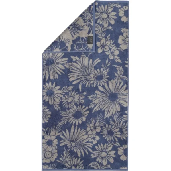 Neu ? Cawö Two-Tone Floral Handtuch – 50×100 Cm – Blau ⭐ 1