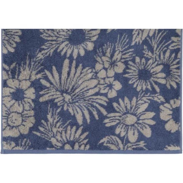 Neu ? Cawö Two-Tone Floral Handtuch – 50×100 Cm – Blau ⭐ 5